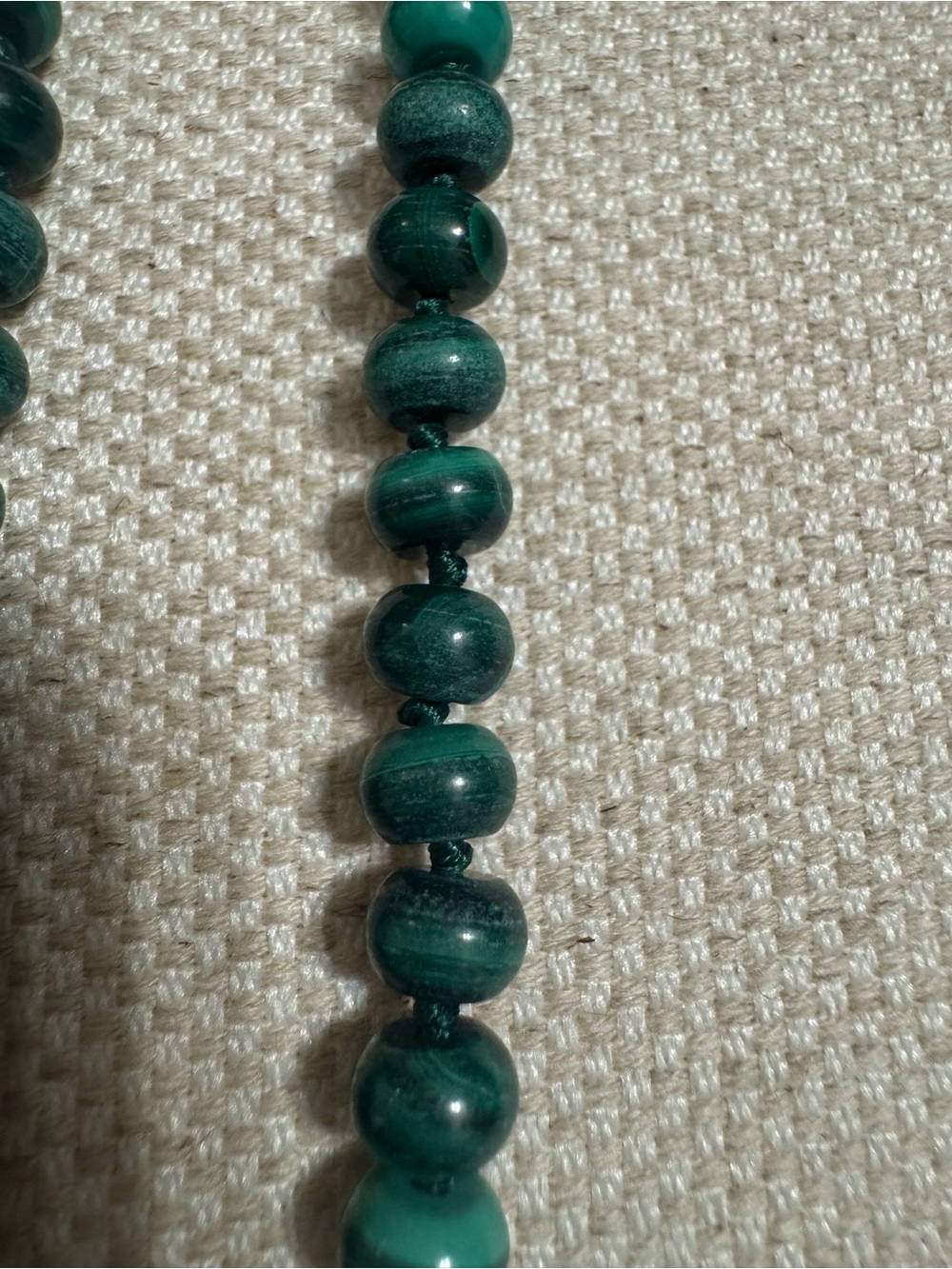 Jane Win 16” Malachite Bead Necklace with 14k Gold Plating Clasp - Picture 4 of 4